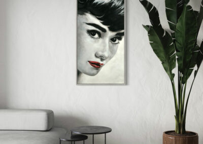 quadro realista di Audrey Hepburn